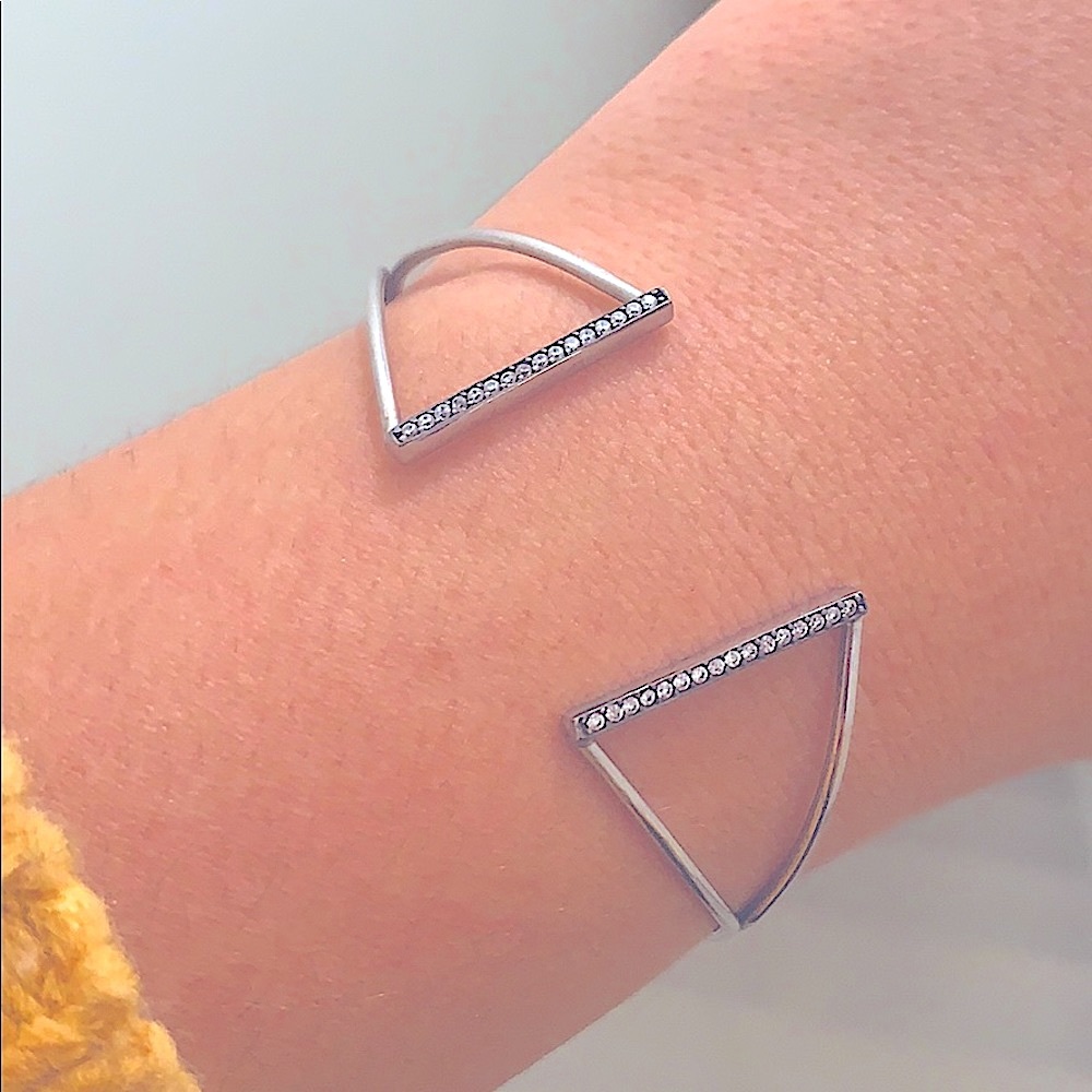 Silver Crystal Cuff Bracelet - image 1